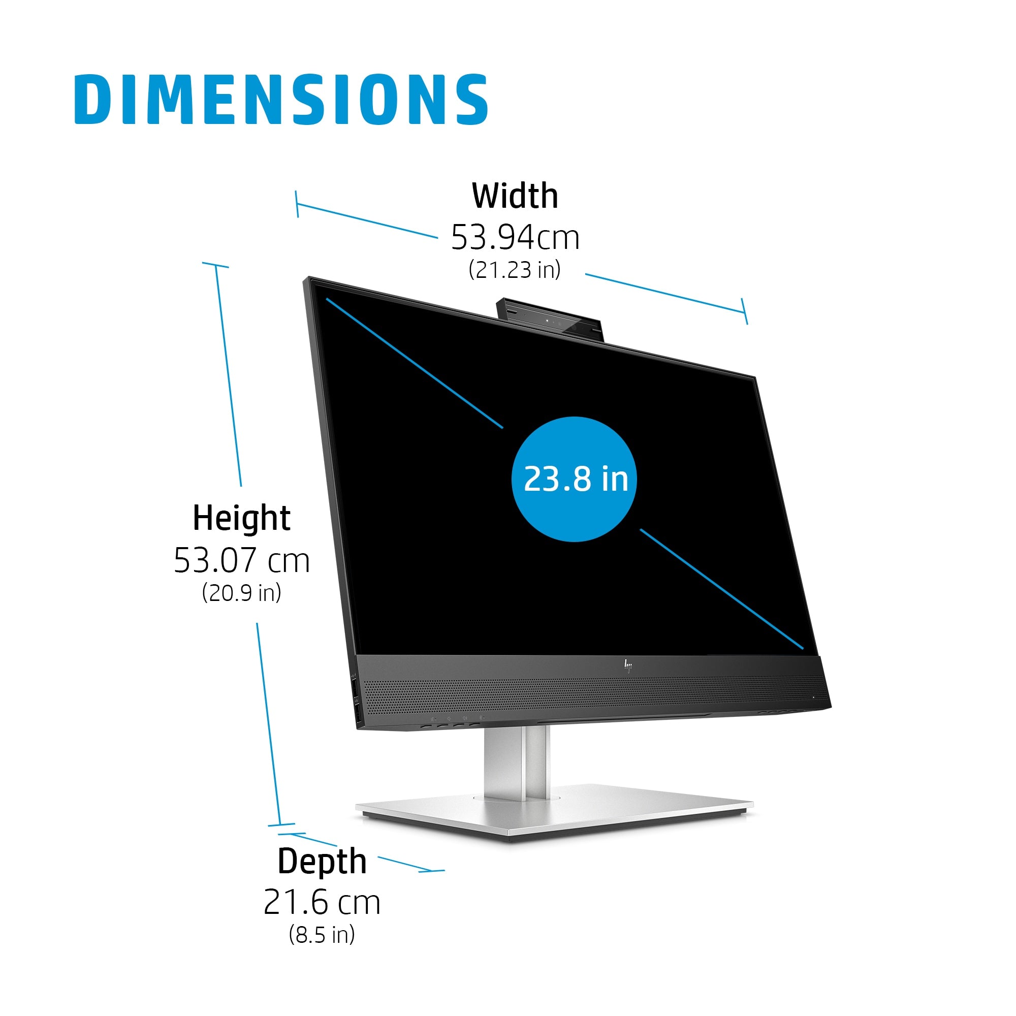 HP E24mv G4 FHD Conferencing Monitor écran plat de PC 60,5 cm (23.8") 1920 x 1080 pixels Full HD LCD Noir, Argent - Image 7