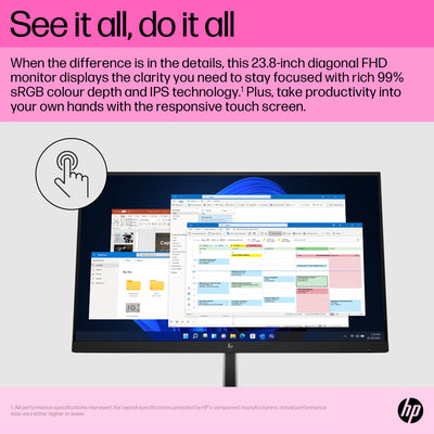 HP E24t G5 FHD Touch Monitor écran plat de PC 60,5 cm (23.8") 1920 x 1080 pixels Full HD LCD Noir - Image 7