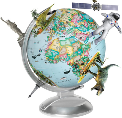 Globe 4 Kids - Globe Lumineux de 10"/25 cm de diamètre avec Réalité Augmentée (Anglais)