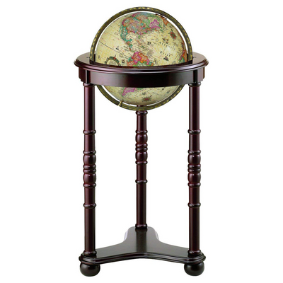 Globe de Bureau Illuminé Lancaster 12"/30Cm de Diamètre, Océan Antique (Anglais)