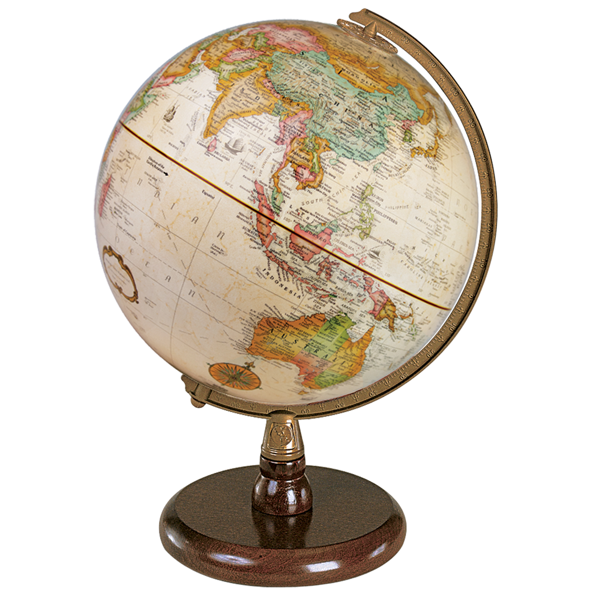 Quincy Globe de bureau Océan Antique, Diamètre 9"/22,9 cm (Français)