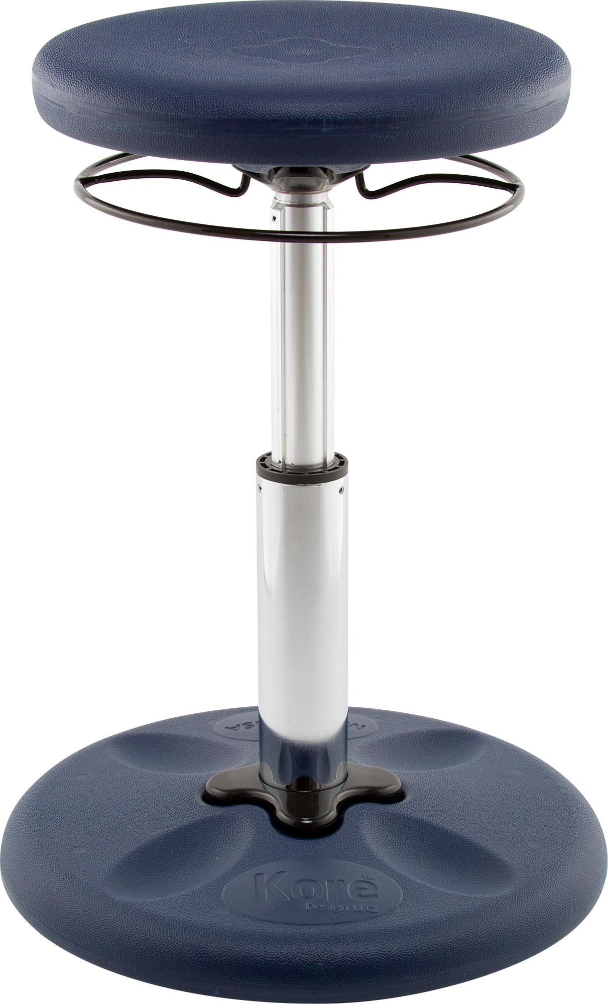 Tabouret oscillant réglable Kore 35-48 cm, Bleu foncé