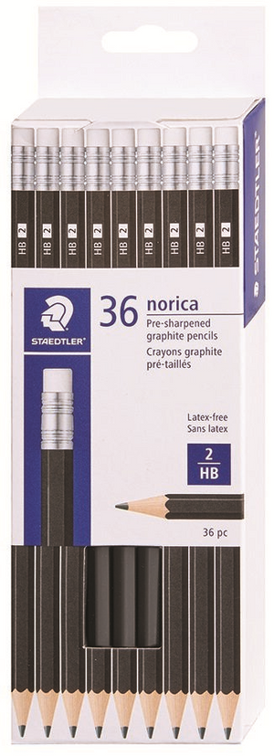 Crayon Norica noir HB, lot de 36, FSC 100%