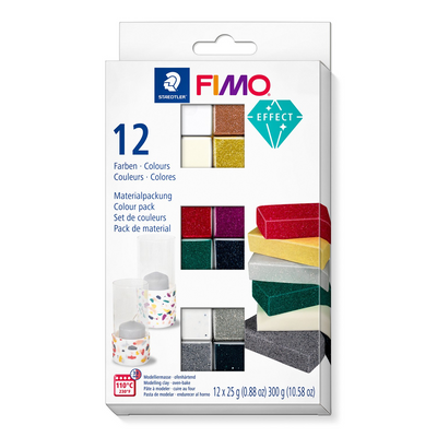 Kit Pâte à Modeler Fimo Effect - Lot de 12 Couleurs