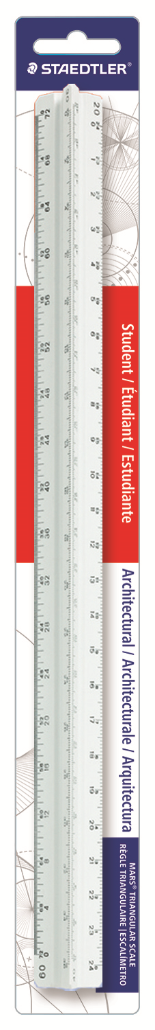 98719-31BK STAEDTLER-Mars Règle triangulaire en plastique à échelles limitées