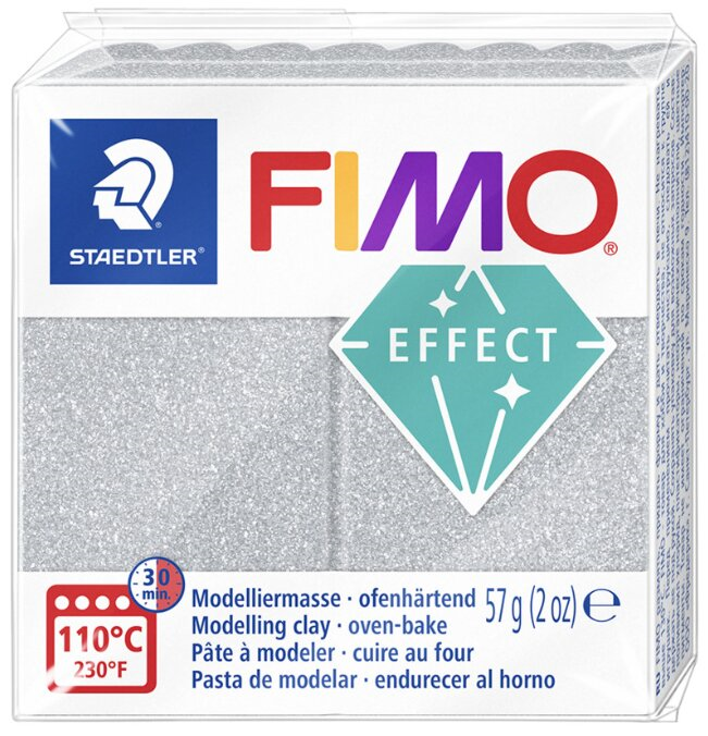 Pâte à modeler Fimo Effect Argent Métallisé 57g (2 oz)