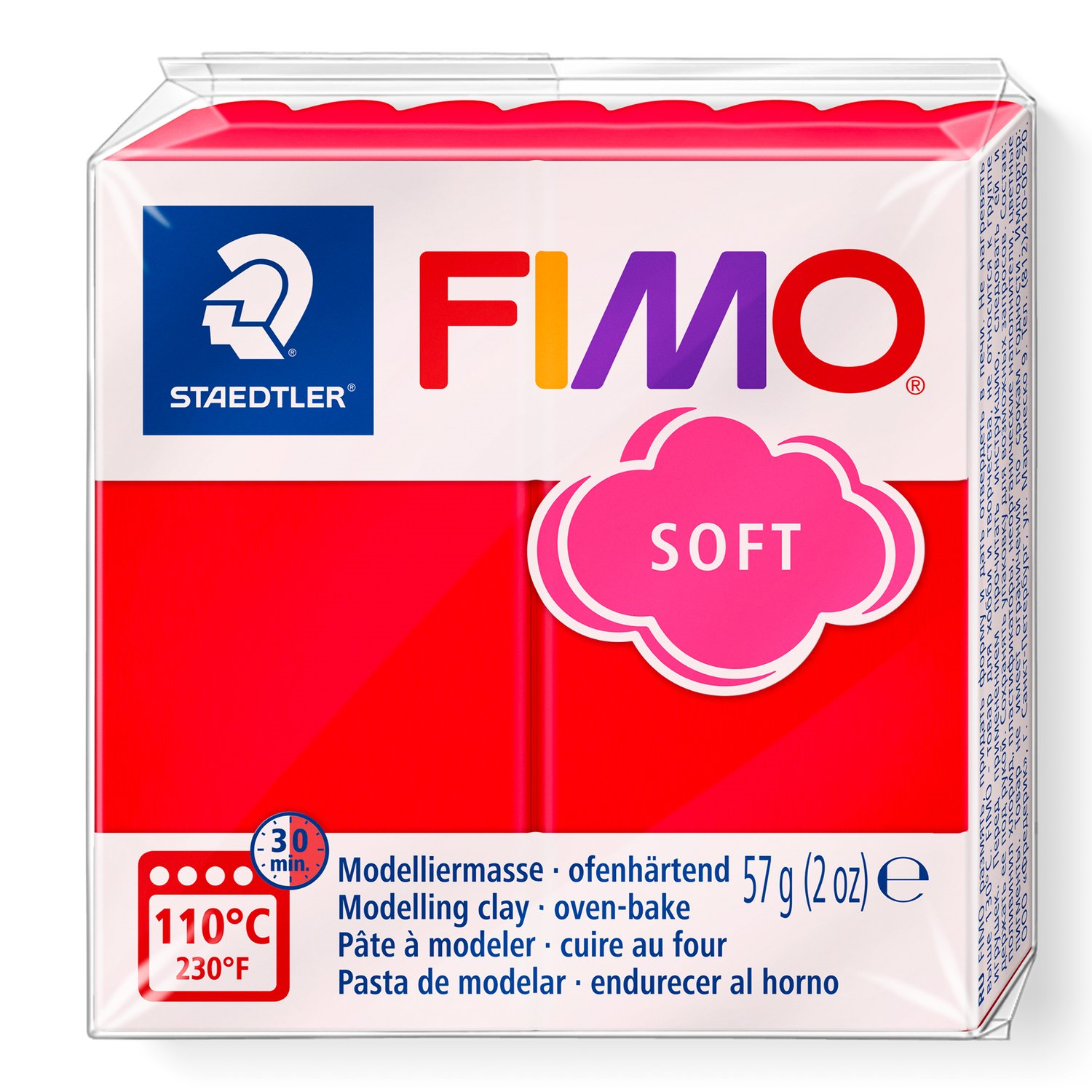 Pâte à modeler Fimo Soft Rouge Indien 57g (2 oz)