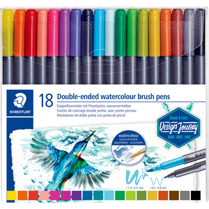 Pinceau aquarelle double-pointe 18 pièces