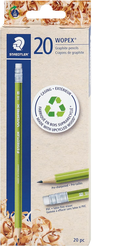 Crayon Wopex à mine noire, lot de 20