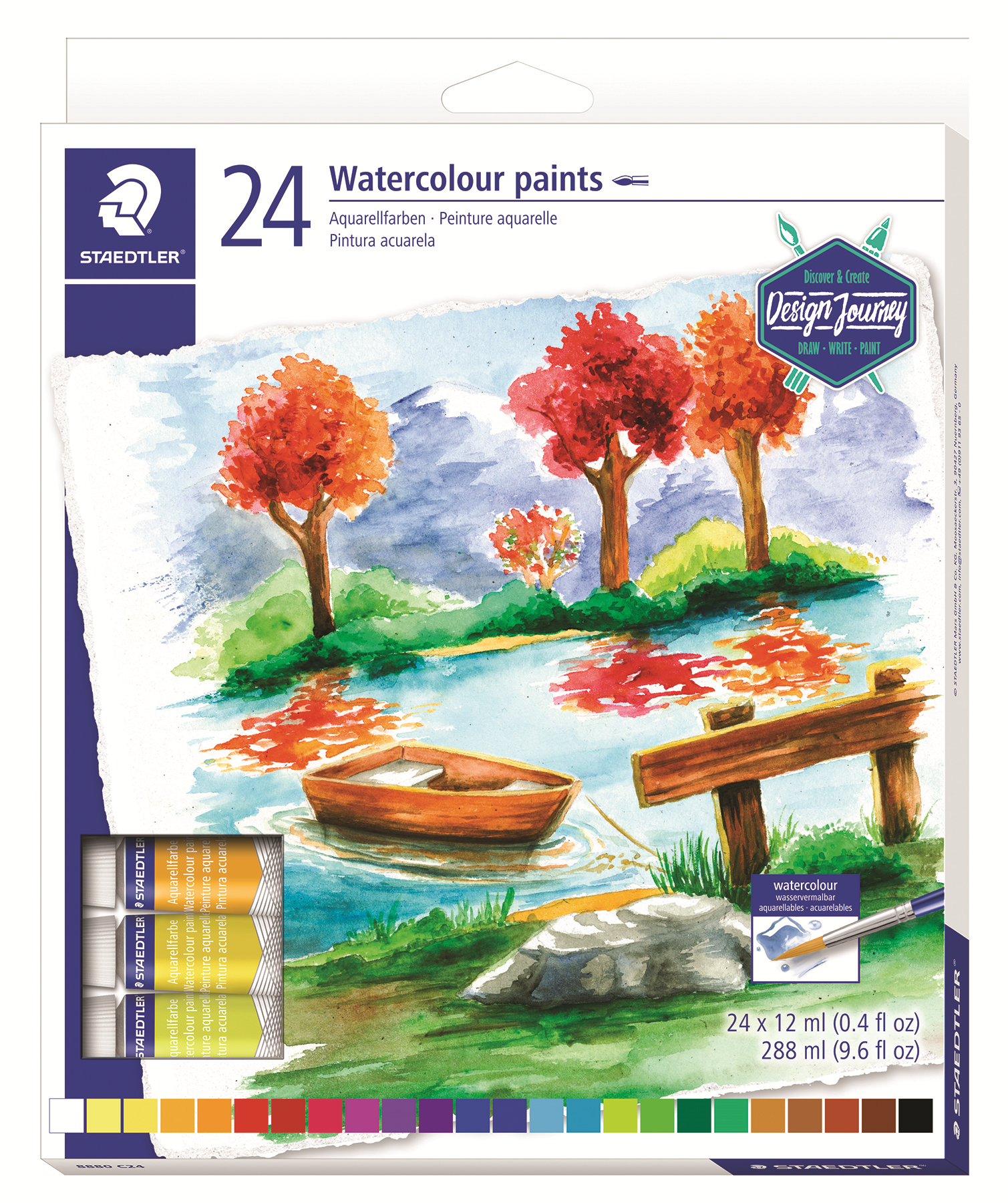 8880-C24A6 STAEDTLER-Mars Limited PEINTURE AQUARELLE 12ml ASSORTIMENT 2