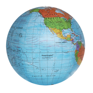 Globe Politique Gonflable Océan Bleu Diamètre 27"/60,5cm (Anglais)