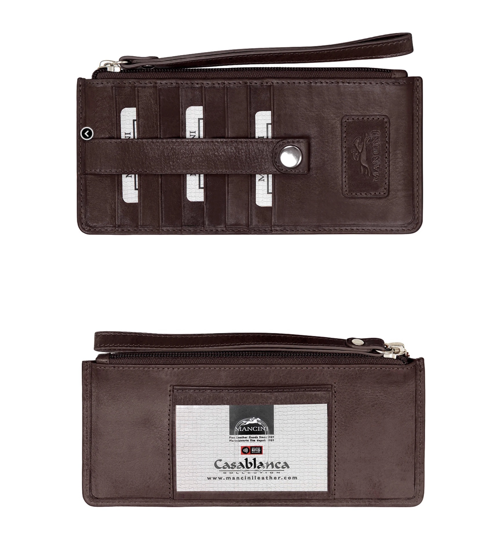 Pochette de poignet marron pour femme
