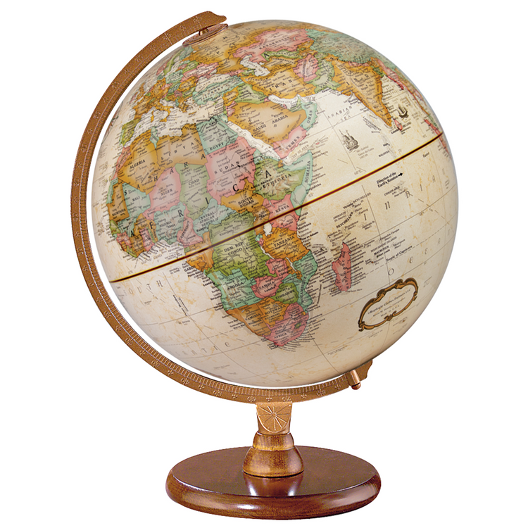 Globe de bureau Hastings Océan antique de 12"/30cm de diamètre