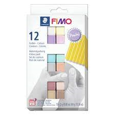 STAEDTLER Set Modelling Clay Fimo Soft Pastel Colours 12 Color Pack (8023-C12-3)
