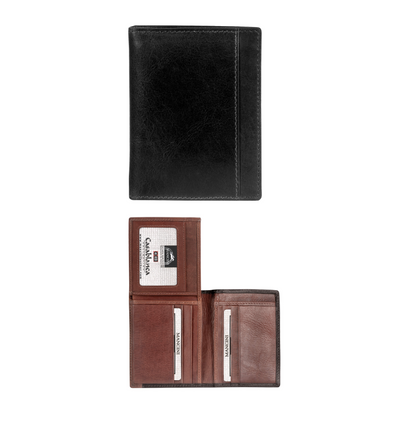 Portefeuille homme unique aile verticale noir