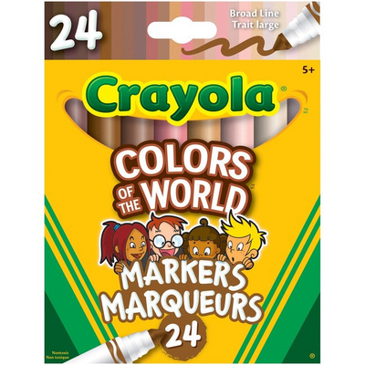 24 Couleurs du Monde Feutres Lavables