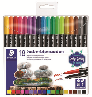 Marqueurs permanents à double pointe, 18 pièces