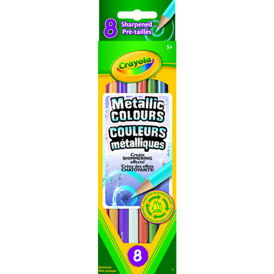 8 Crayons de Couleur Métalliques