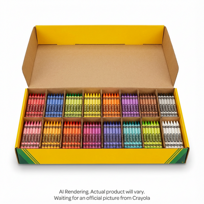800 Crayons de Cire Classiques – Lot pour la Classe – 16 Couleurs