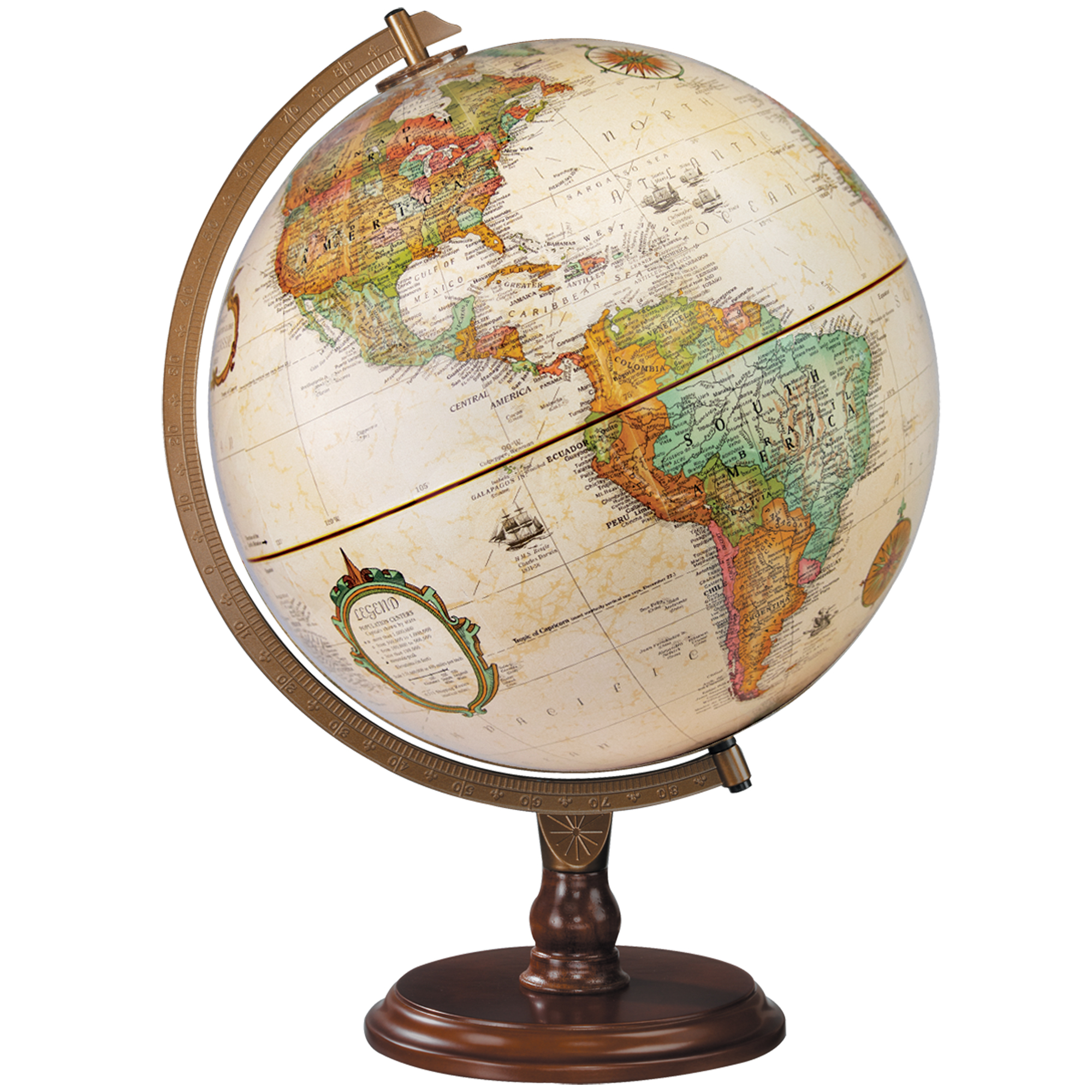 Globe de Bureau Lenox Océan Antique, Diamètre 12 po/30 cm (Anglais)