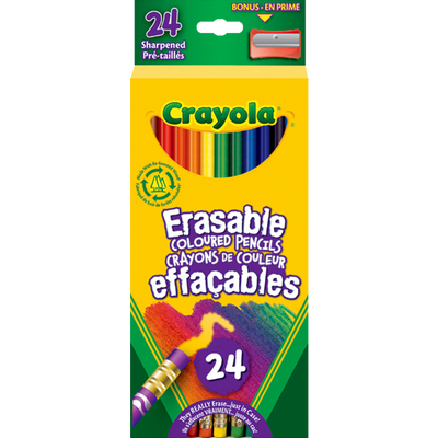 24 Crayons de Couleur Effaçables
