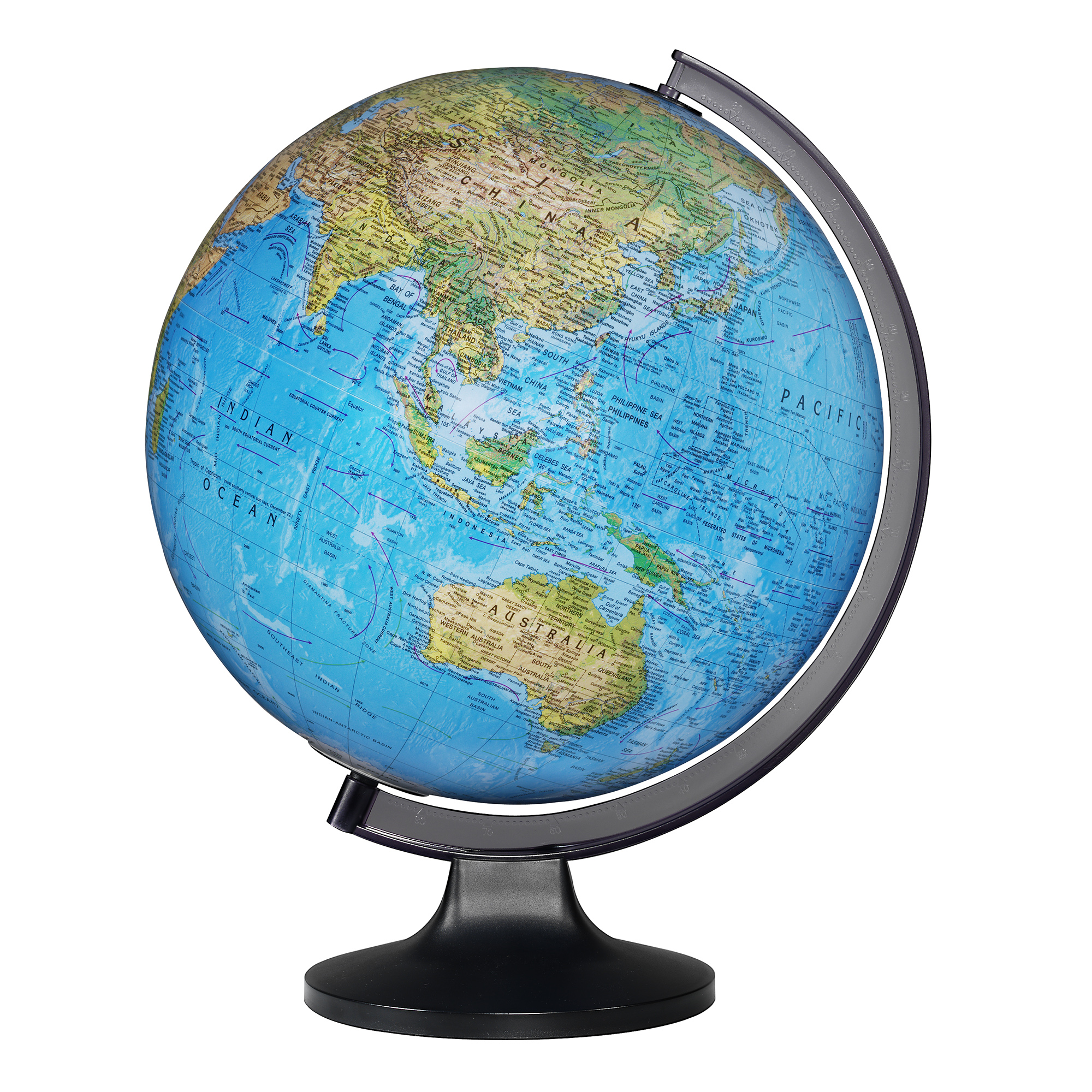 Copenhague, globe de bureau lumineux à océan bleu de 12 po/30 cm de diamètre