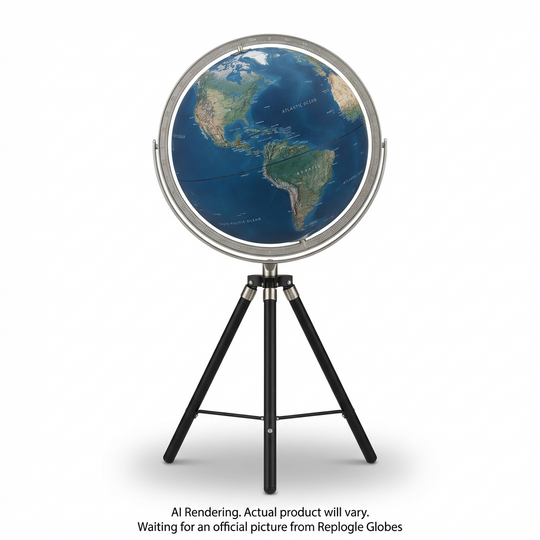 Willston 16"/40.5 cm Diameter Blue Ocean Floor Globe (English)