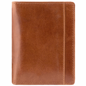 Portefeuille Homme Unique Vertical Aile Cognac