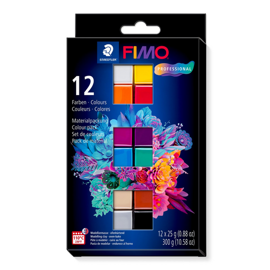 STAEDTLER Set Modelling Clay Fimo Professional Basic Colors 12 Color Pack (8043-C12-1)