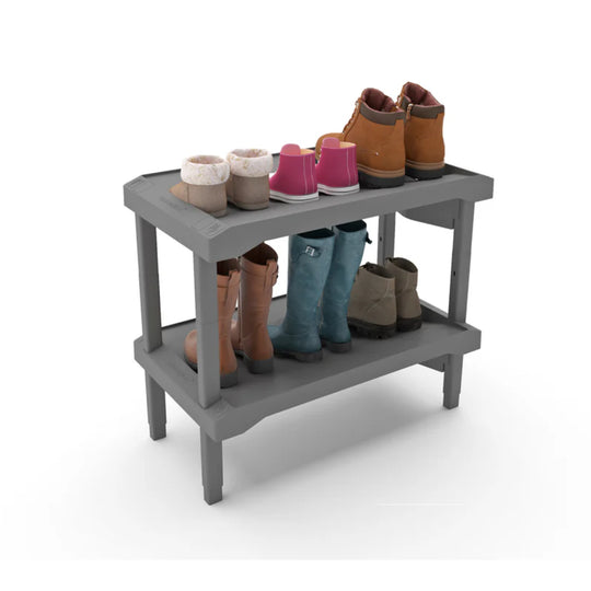 RAKABOT Plastico 2-Tier Best Winter Boot Rack Channeling Water Into Containers - Practical & Stackable