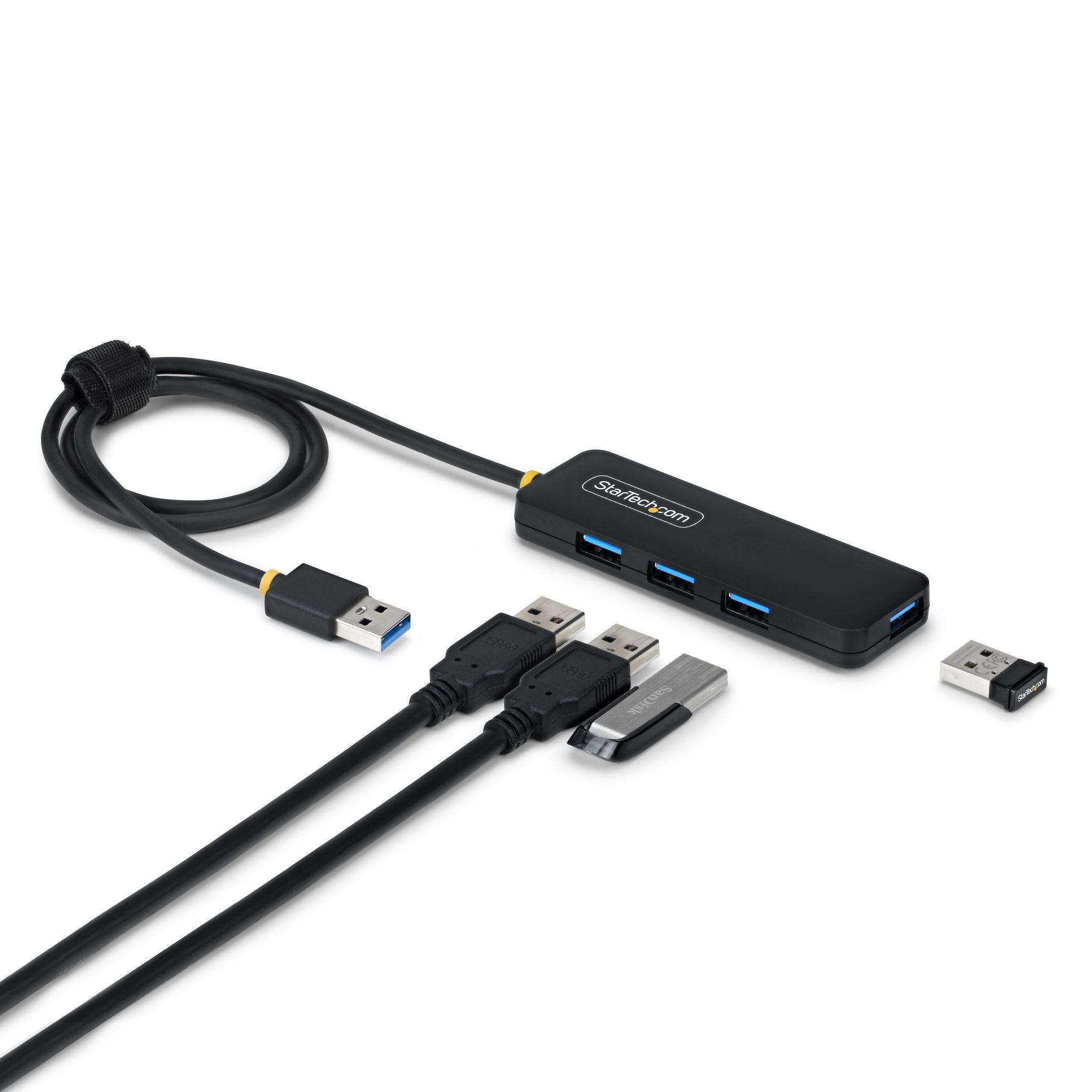 StarTech.com H5A4A-USB-HUB-2 hub & concentrateur USB 3.2 Gen 1 (3.1 Gen 1) Type-A 5000 Mbit/s Noir - Image 1