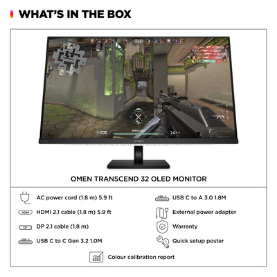 HP OMEN Transcend 31.5 inch UHD 240Hz OLED Gaming Monitor - Transcend 32 écran plat de PC 80 cm (31.5") 3840 x 2160 pixels 4K Ultra HD Blanc - Image 6