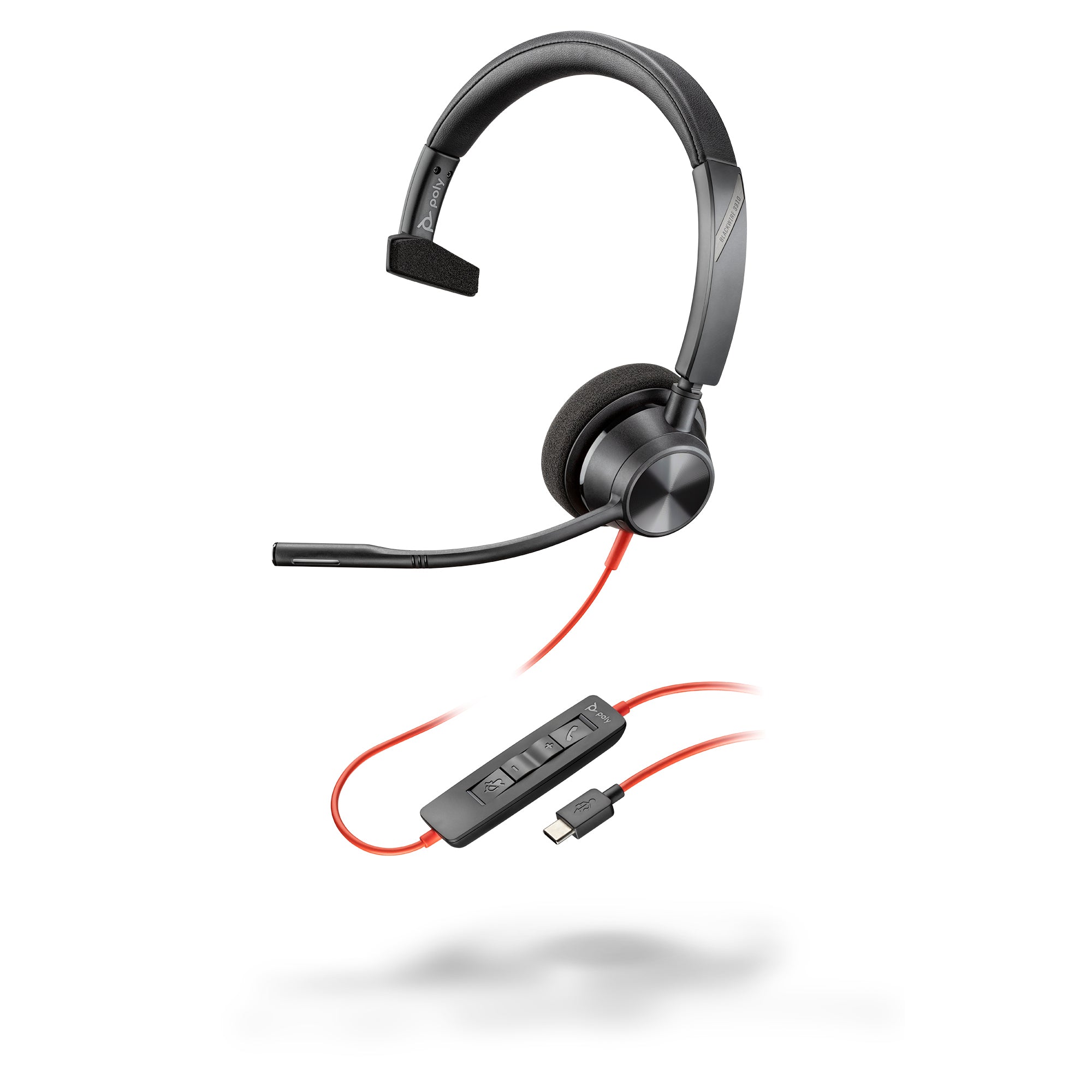 Poly Blackwire 3310 Monaural USB-C Headset +USB-C/A Adapter Avec fil Arceau Business/Everyday USB Type-C Noir - Image 5