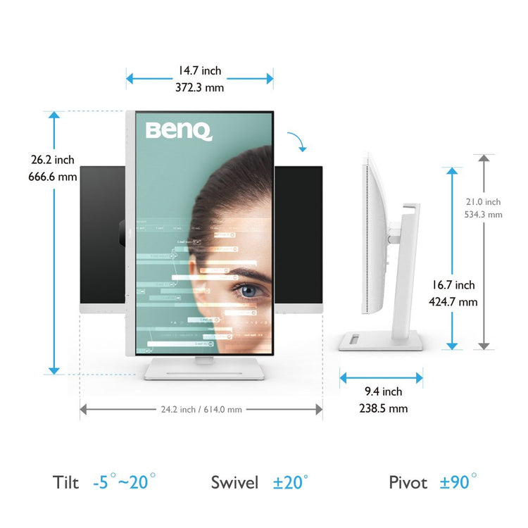 BENQ computer monitor 68,6 cm (27") 2560 x 1440 pixels Quad HD LED White (GW2790QT) - Cartouches Certifiees