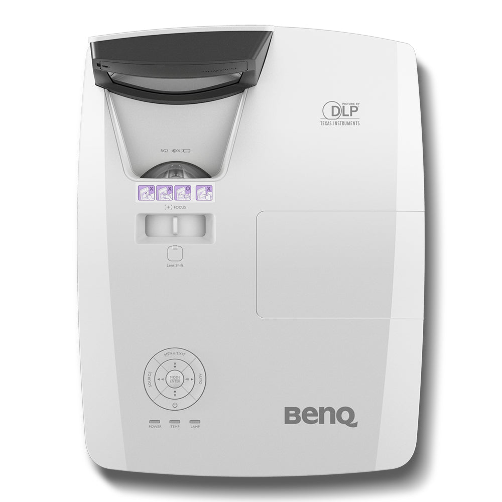BENQ MW855UST+ Ultra short throw projector 3500 ANSI lumens DLP WXGA (1280x800) 3D Black, White (MW855UST+) - Cartouches Certifiees