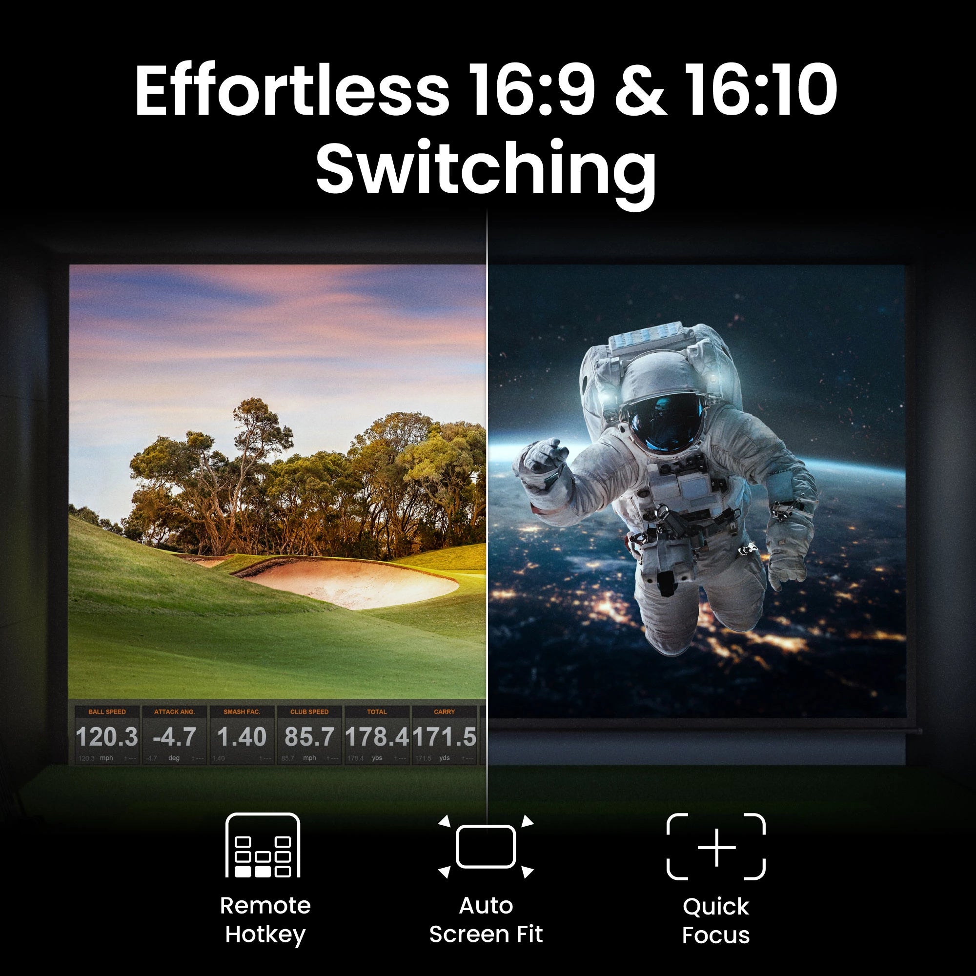 BENQ Short throw projector 4000 ANSI lumens DLP UHD 4K (3840x2160) Black (AK700ST) - Cartouches Certifiees