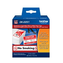BROTHER DK2251 (2.4 IN X 50 FT) White Original Paper Tape - Cartouches Certifiees
