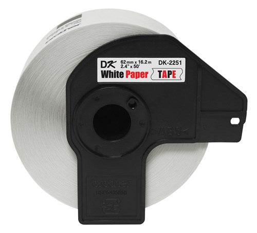 BROTHER DK2251 (2.4 IN X 50 FT) White Original Paper Tape - Cartouches Certifiees