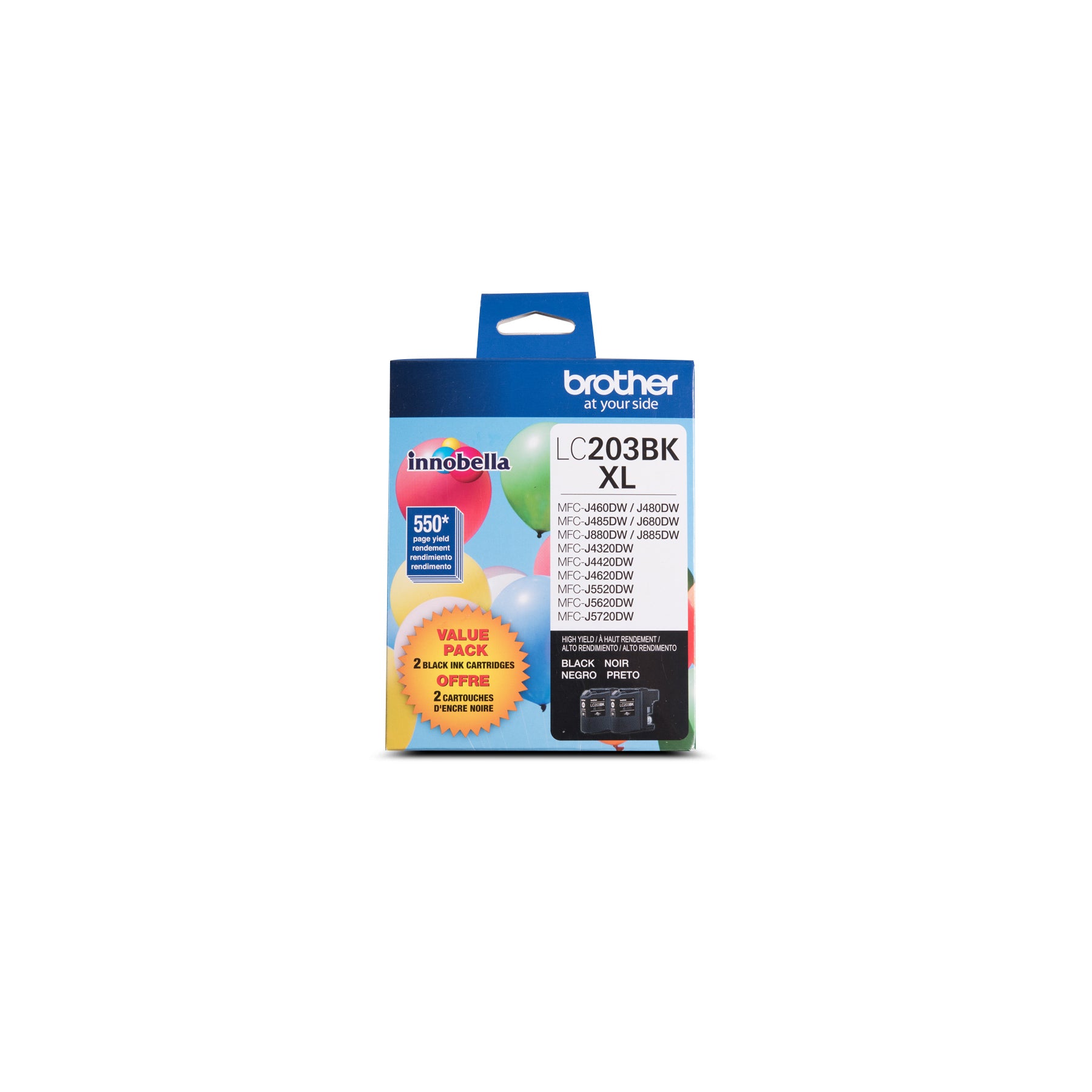 BROTHER LC203BK (LC2032PKS) Black 2 - Pack Original Inkjet Cartridge - Cartouches Certifiees