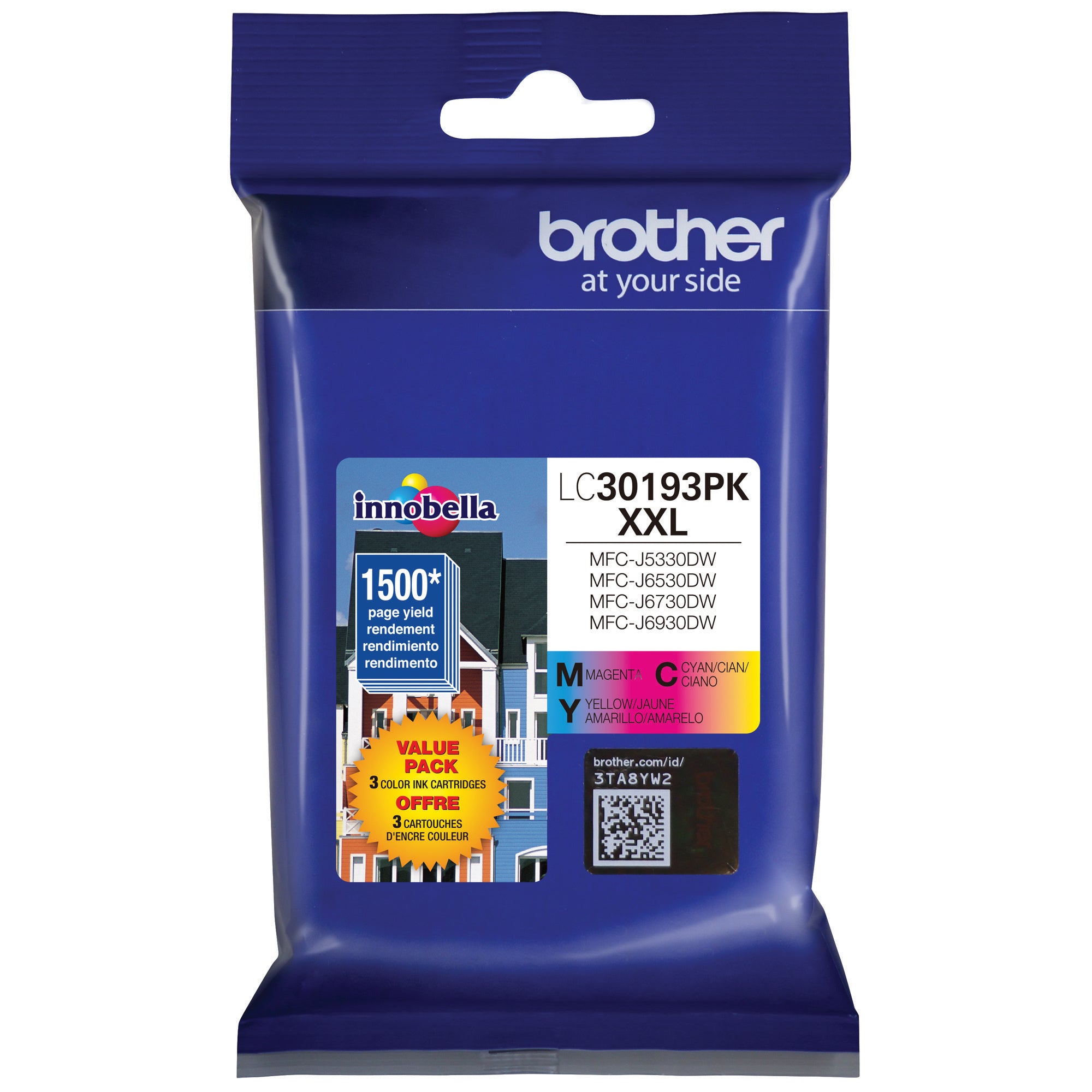 BROTHER LC30193PKS Color 3-Pack Original Inkjet Cartridge - Cartouches Certifiees
