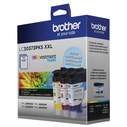 BROTHER LC30373PKS Color 3-Pack Original Inkjet Cartridge - Cartouches Certifiees