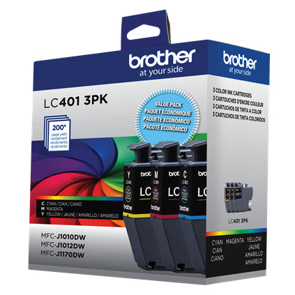 BROTHER LC4013PKS Color 3-Pack Original Inkjet Cartridge - Cartouches Certifiees