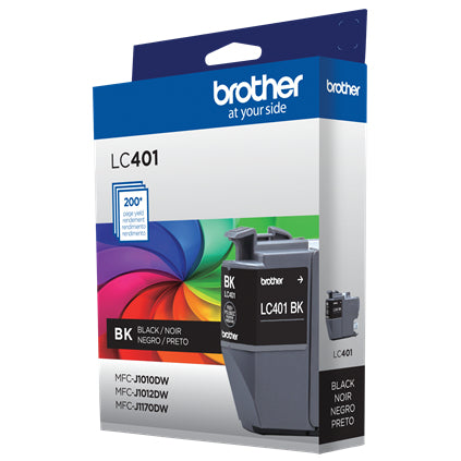 BROTHER LC401BK Black Original Inkjet Cartridge - Cartouches Certifiees