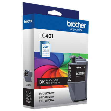 BROTHER LC401BK Black Original Inkjet Cartridge - Cartouches Certifiees