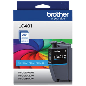 BROTHER LC401C Cyan Original Inkjet Cartridge - Cartouches Certifiees