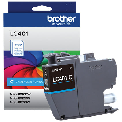 BROTHER LC401C Cyan Original Inkjet Cartridge - Cartouches Certifiees