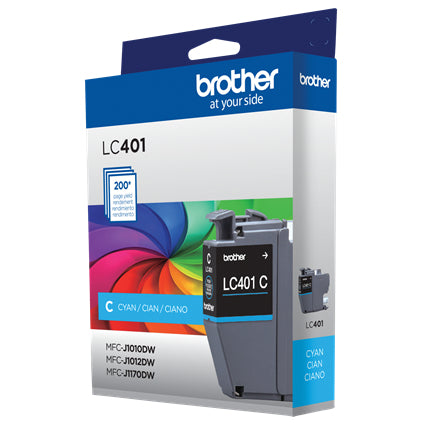 BROTHER LC401C Cyan Original Inkjet Cartridge - Cartouches Certifiees