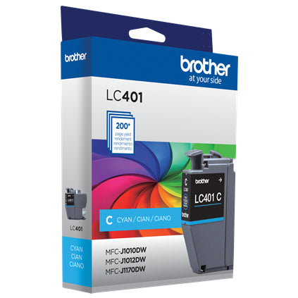 BROTHER LC401C Cyan Original Inkjet Cartridge - Cartouches Certifiees