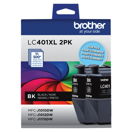 BROTHER LC401XL2PKS Black 2-Pack Original Inkjet Cartridge - Cartouches Certifiees