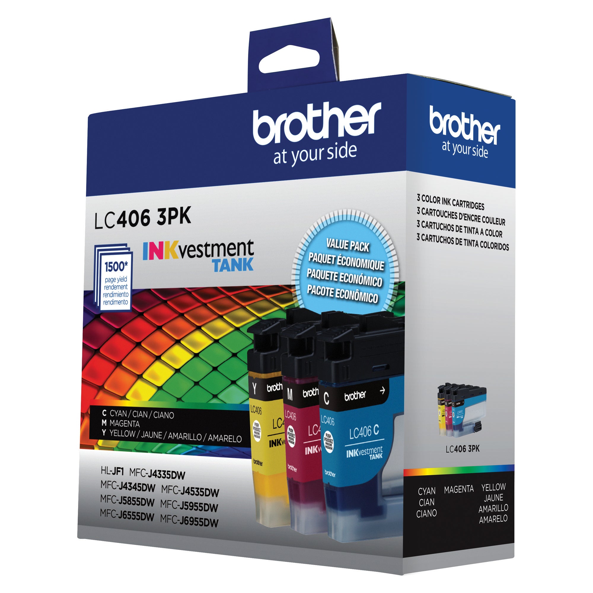 BROTHER LC4063PKS Color 3-Pack Original Inkjet Cartridge - Cartouches Certifiees